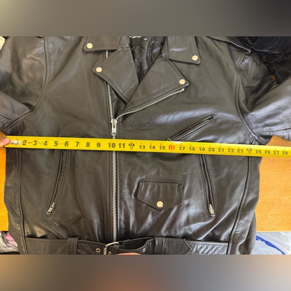 X Element Men’s Motorcycle Jacket Retro Leather Heavy! XL (58) Black - Picture 8 of 10